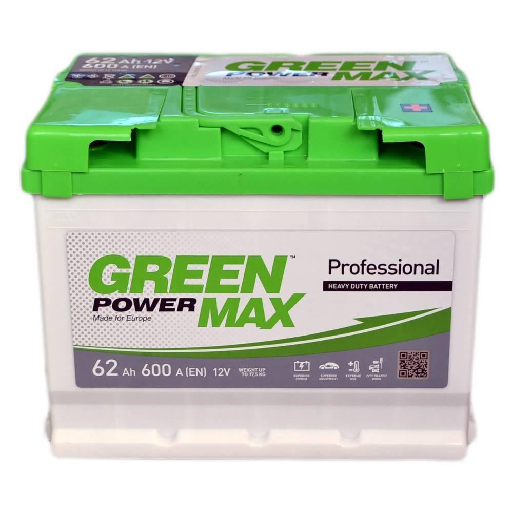 Акумулятор автомобільний Green Power MAX 600 A EN 6СТ-62 Ah (24438)