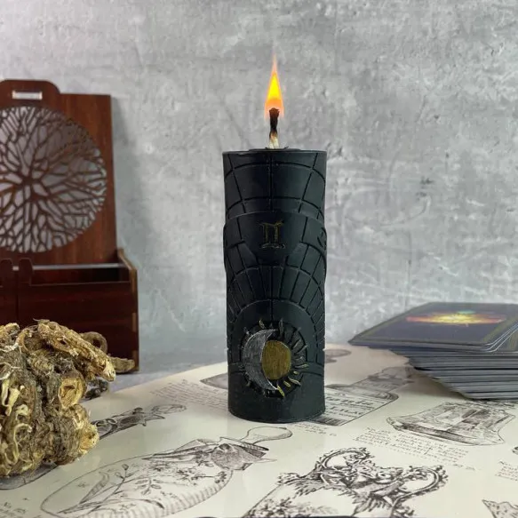 Свеча восковая Знаки зодиака Близнецы Черный (1258)