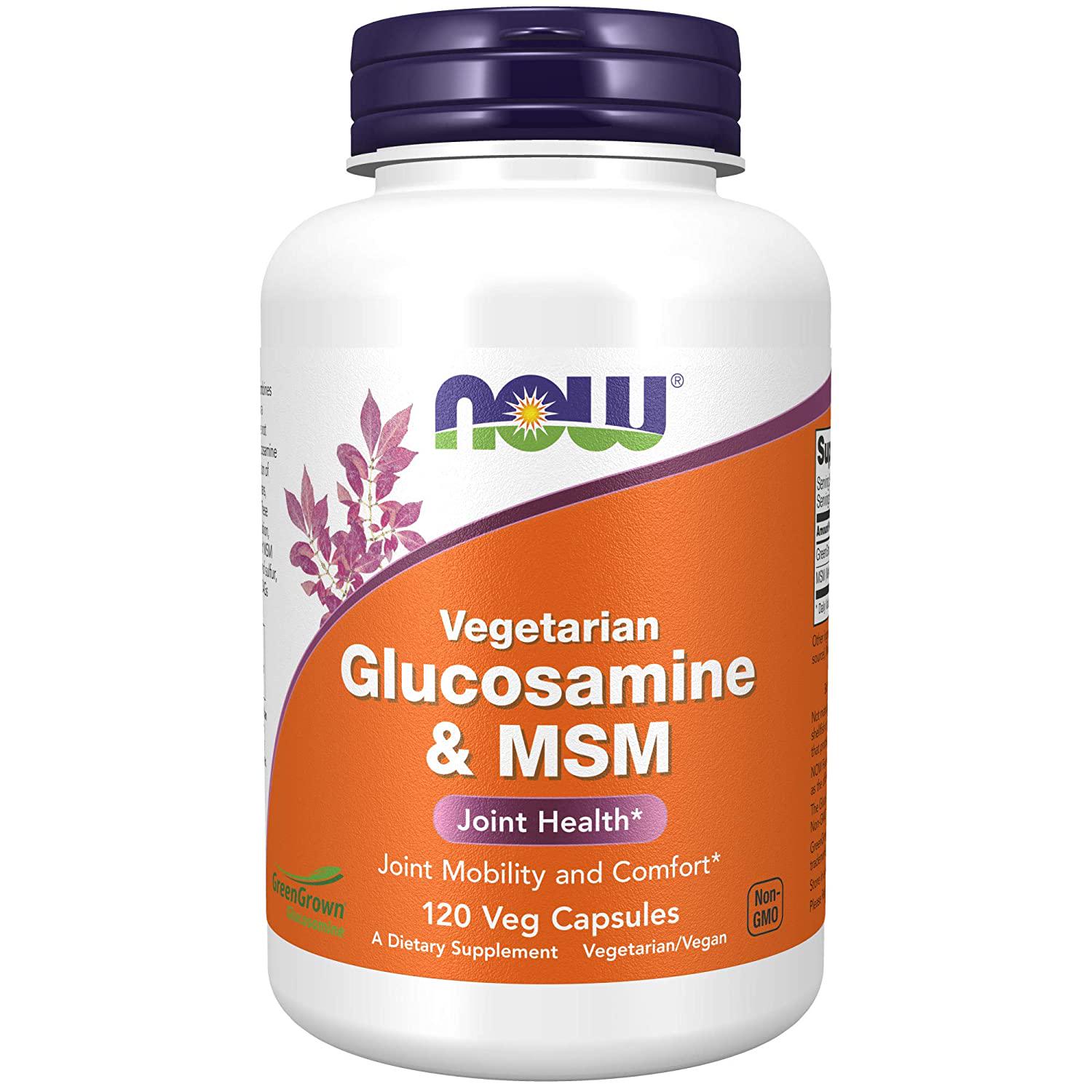 Глюкозамин и МСМ Now Vegetarian Glucosamine MSM 500 / 500 / 120 Vcaps