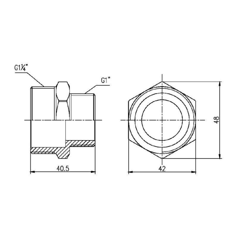 Ниппель редукционный SD Forte SF3593225 1 1/4"х1" (FRRS00002580) - фото 2