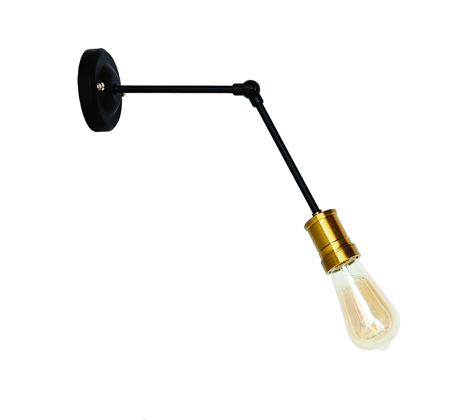 Бра Levistella Lofty длинное с патроном AMP20 Черный/Золотой (1963530617)