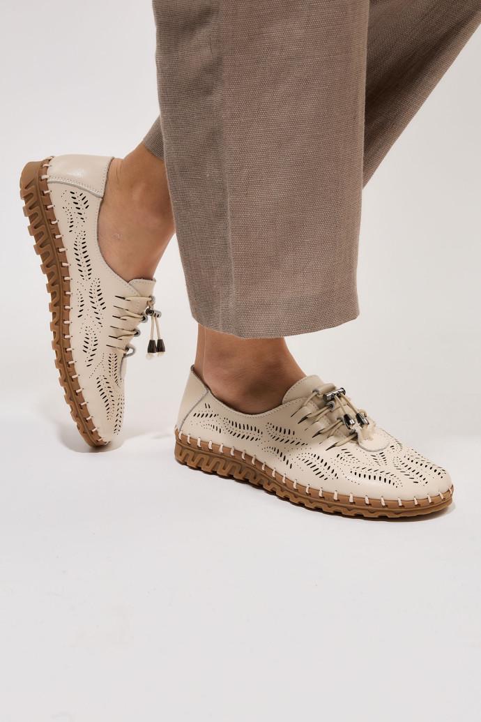 Мокасины женские ALLSY кожаные р. 37 Бежевый (195190) - фото 4 Мокасины женские ALLSY кожаные р. 37 Бежевый (195190) - фото 4