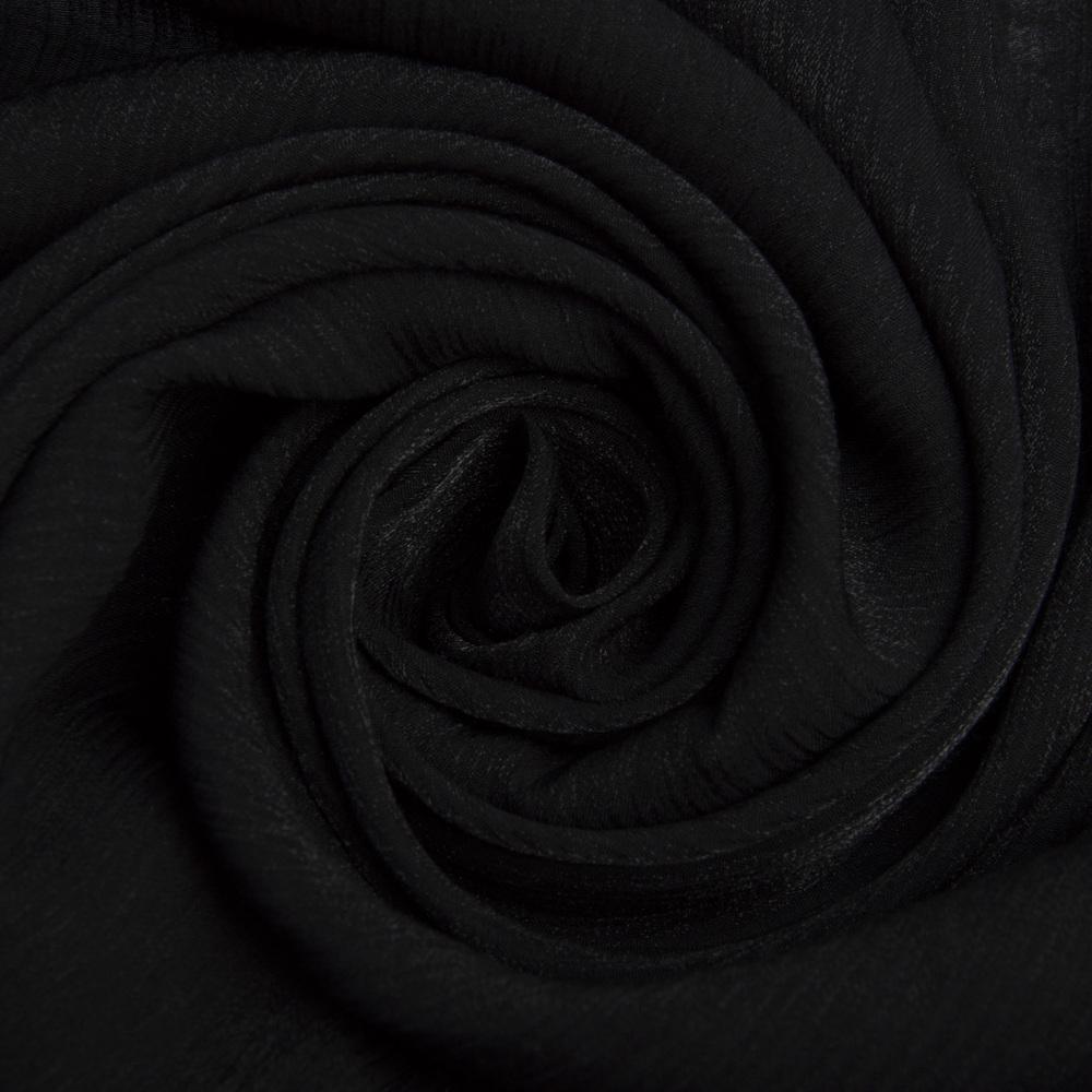 Тканина шифон блиск Сандрікс однотонна Чорний (24645)