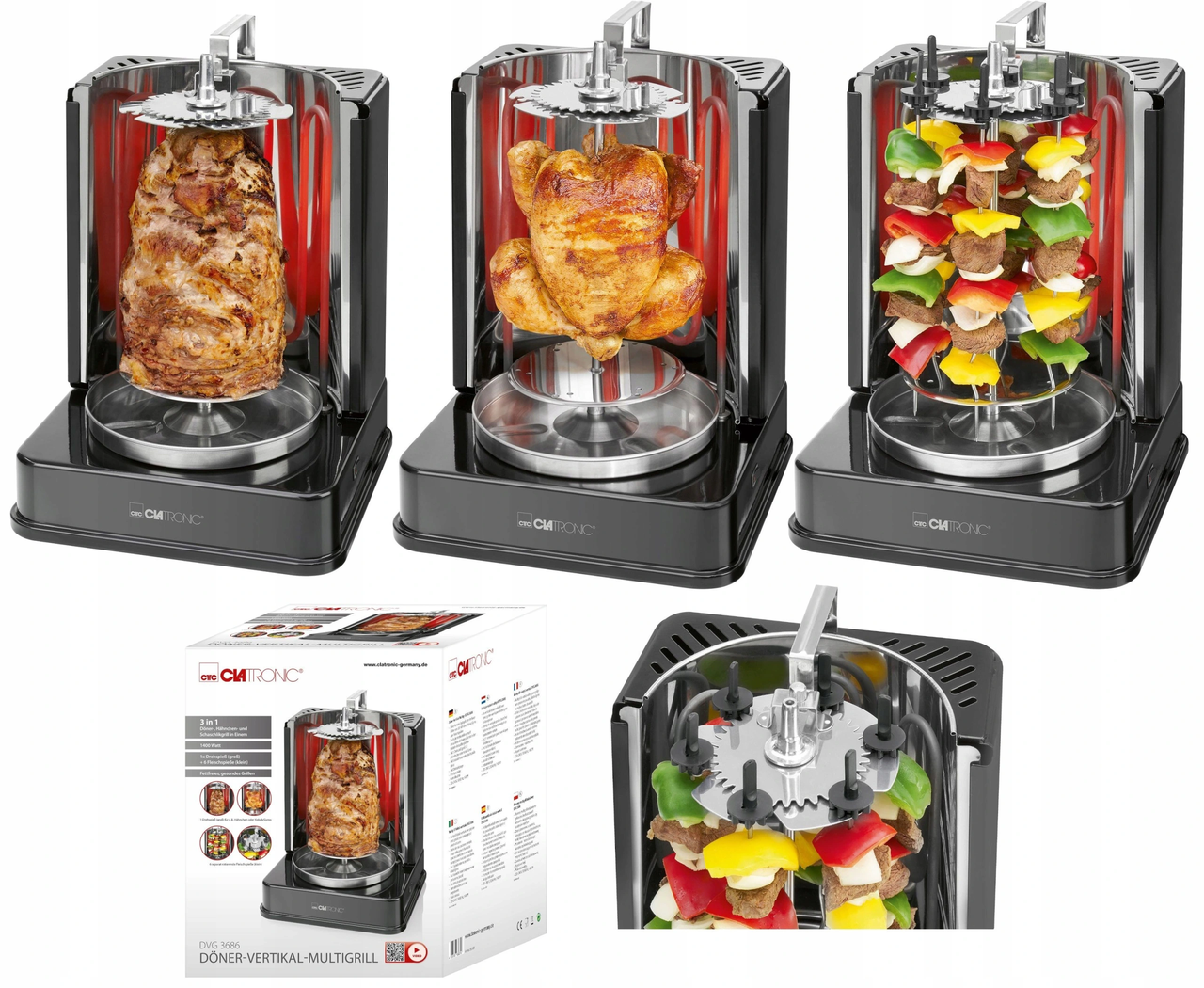 Електрошашличниця Bomann DVG 3006 1400 Вт (DVG 3006) - фото 2 Електрошашличниця Bomann DVG 3006 1400 Вт (DVG 3006) - фото 2