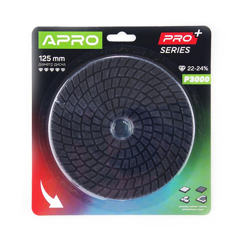Круг алмазный шлифовальный на липучке Apro 125 мм Р3000 PRO (812207)