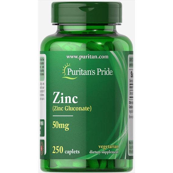 Микроэлемент цинк Puritan's Pride Zinc Gluconate 50 мг 250 Caplets Микроэлемент цинк Puritan's Pride Zinc Gluconate 50 мг 250 Caplets