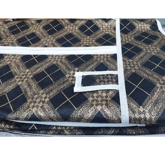 Шкаф тканевой HCX 153NT складной 130х45х165 см Черный/ Золотий - фото 5