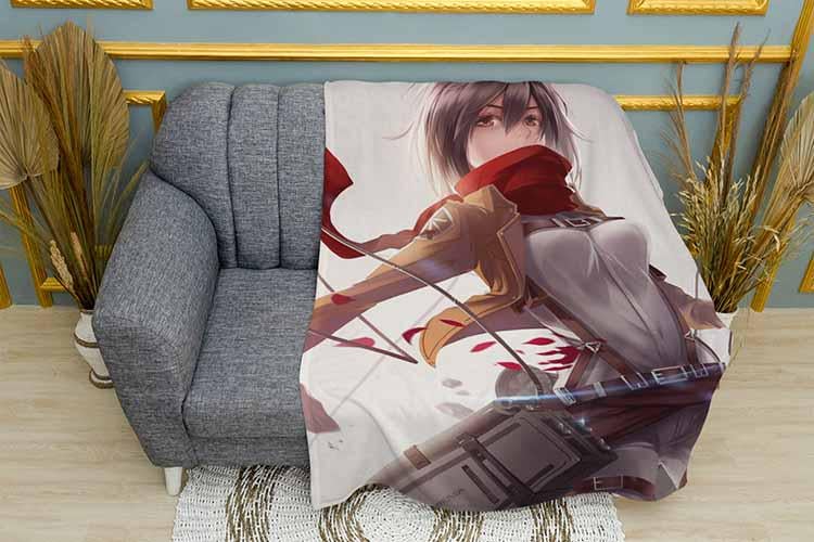 Плед Beautiful Mikasa Attack on Titan плюш двухслойный 150х210 см (113057-3)