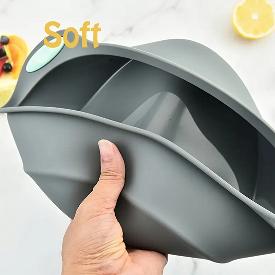 Форма силіконова для пирогів та тортів кругла з ручками 22 см Сірий (SAM-00287) - фото 2