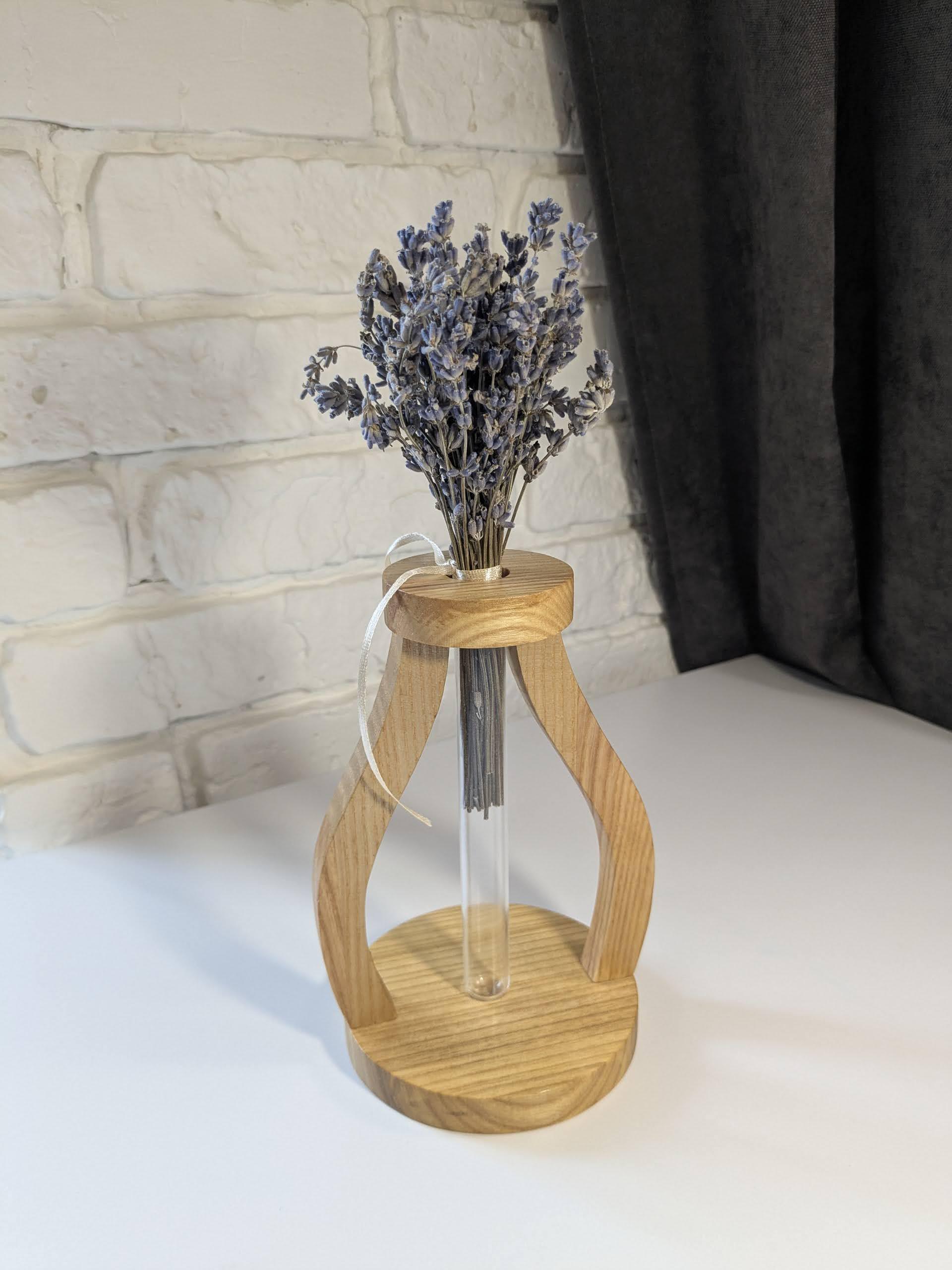 Ваза декоративна дерев'яна з колбою (VS-001) - фото 3