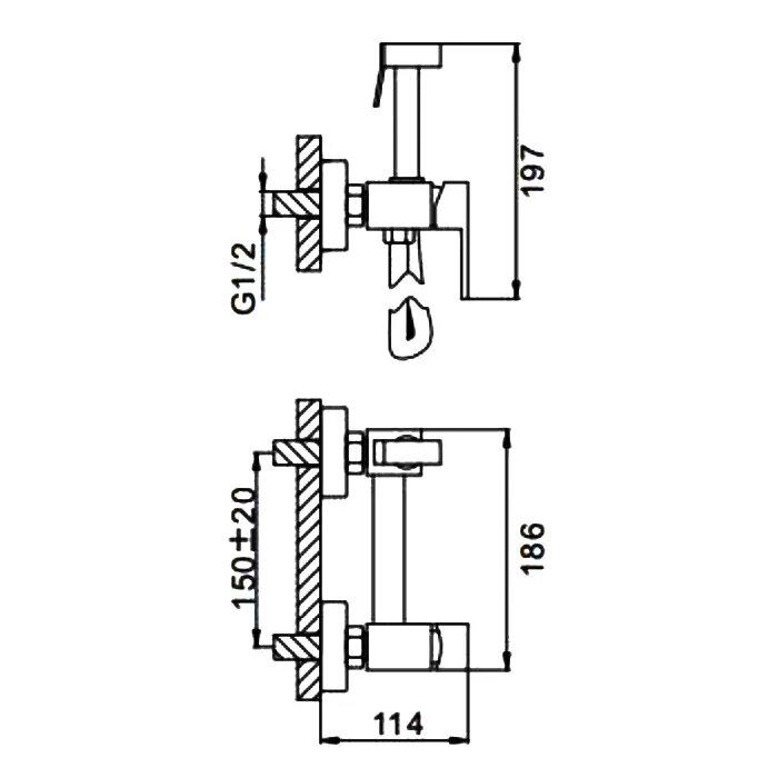 Гигиенический душ со смесителем Frap F7504-6 - фото 2