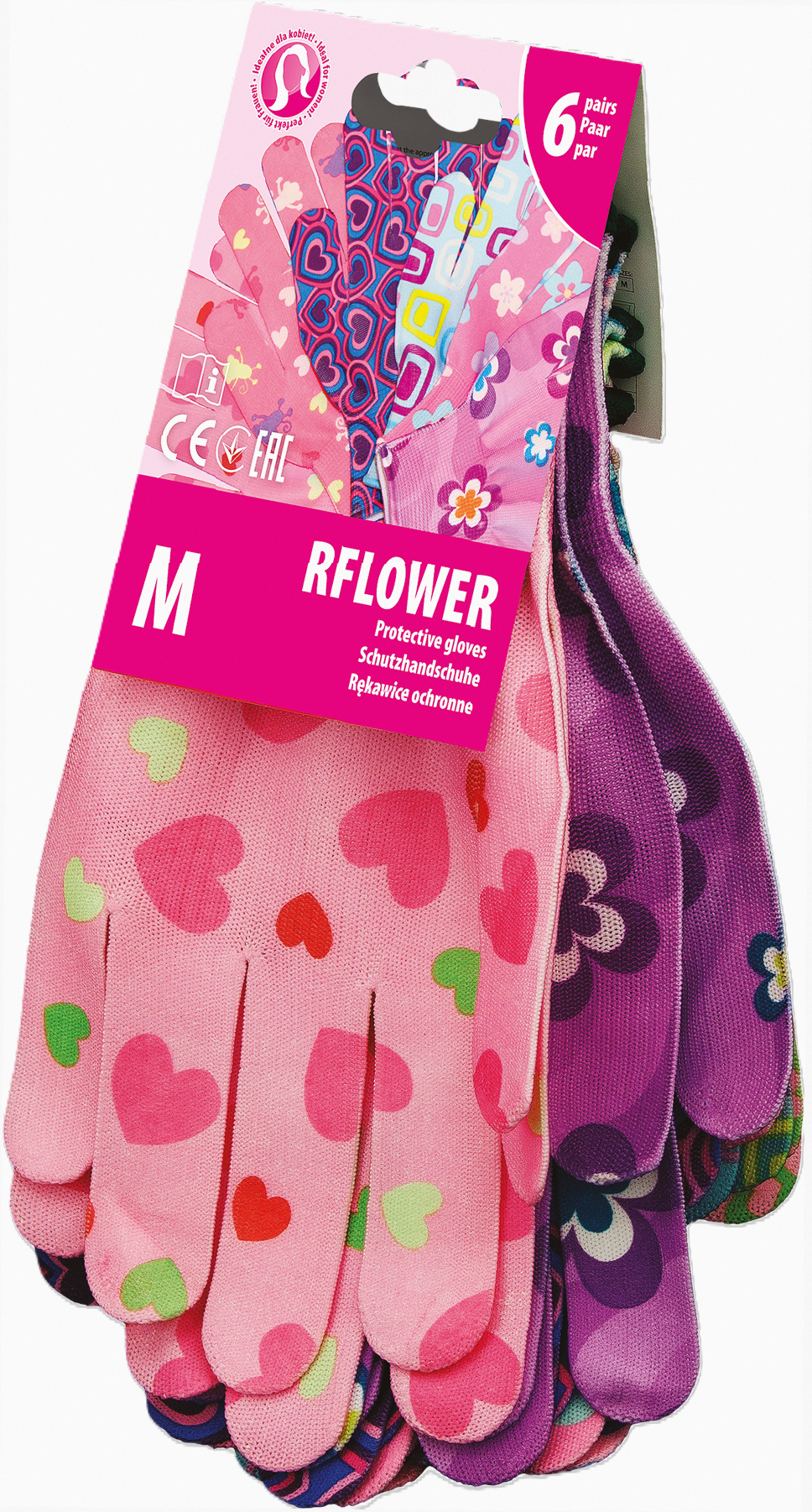 Рабочие перчатки RFlower M 6 пар (705)