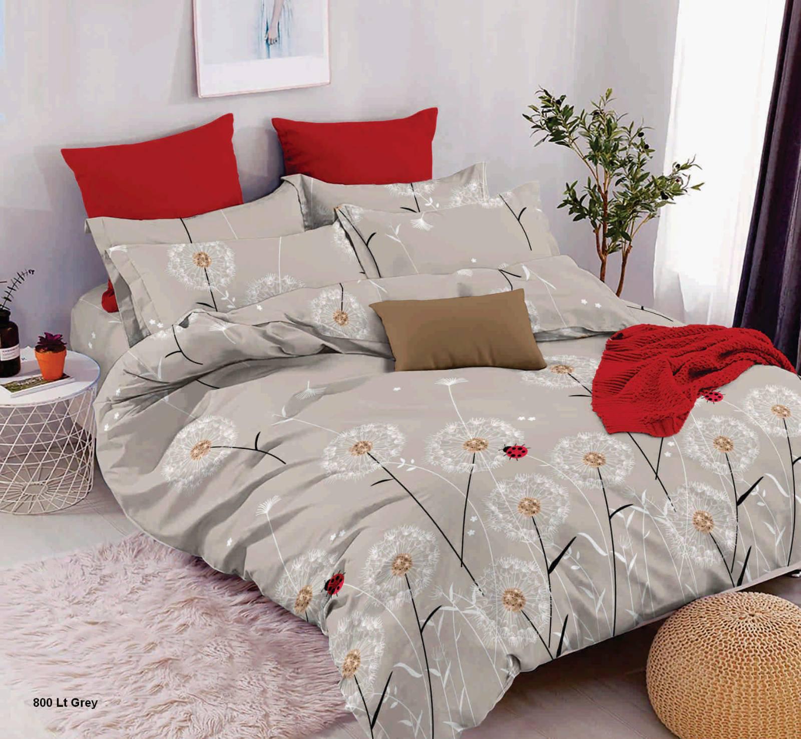 Простирадло полуторне Кульбаби бязь голд люкс на резинці 160х200х20 см Бежевий (23120446)