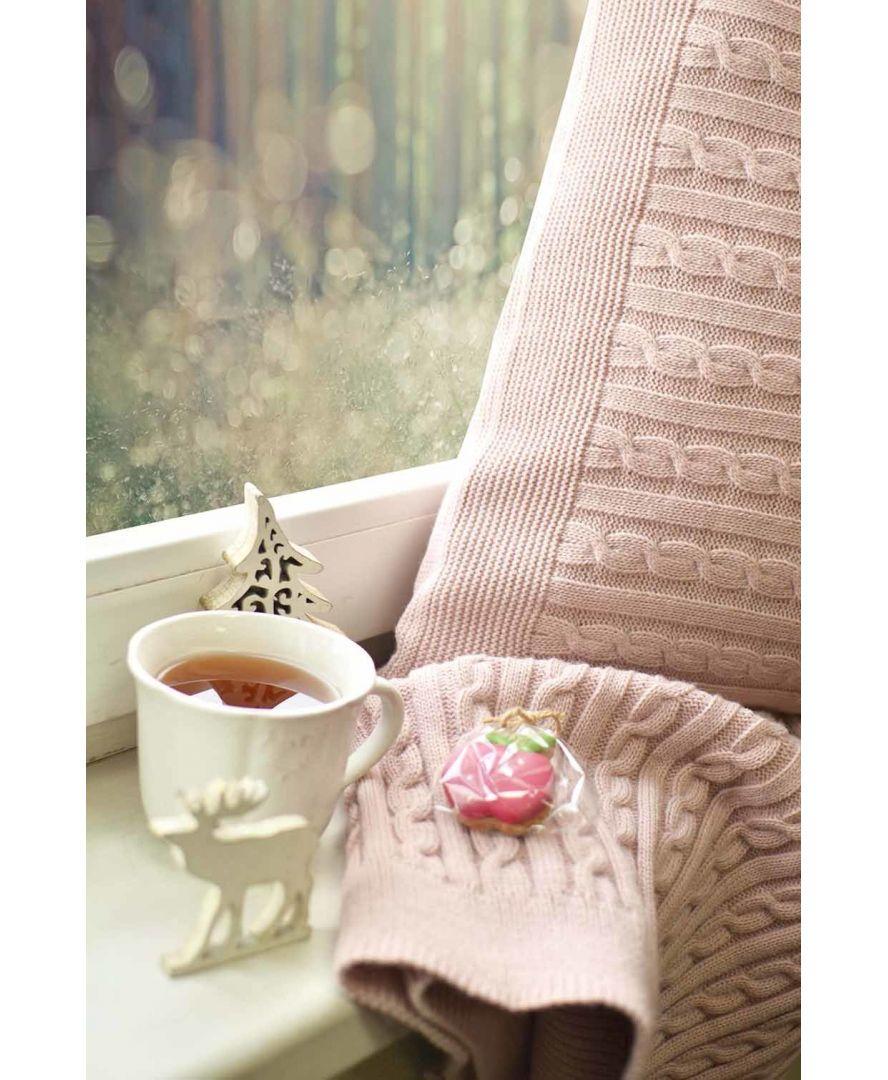 Плед SOFT косы 150 220х240 см Пудровый (013908) - фото 3 Плед SOFT косы 150 220х240 см Пудровый (013908) - фото 3