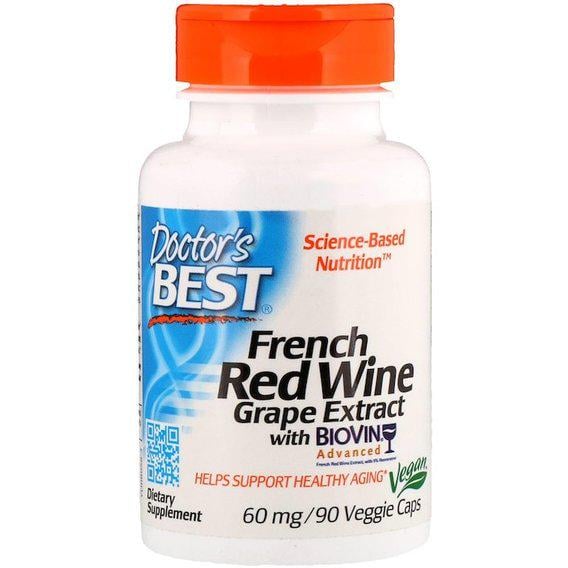 Ресвератрол Doctor's Best French Red Wine Grape Extract 60 мг 90 Veg Caps (DRB-00058)