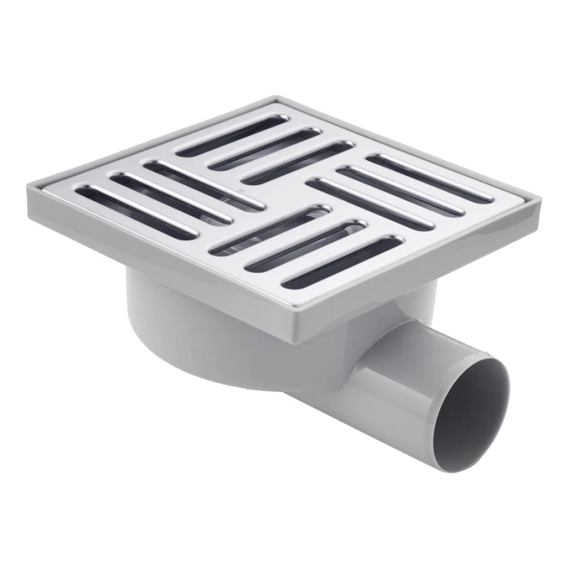 Трап Ani Plast TA5102EU с горизонтальным выпуском 50 мм с нержавеющей решеткой 10х10 см (CV017203)