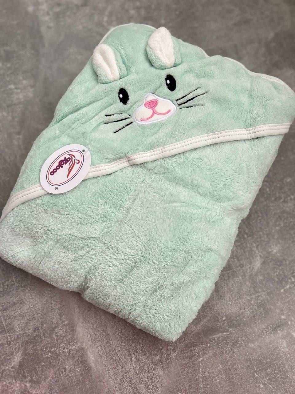 Полотенце детское для купания Уголок до 6 лет из микрофибры Мятный (К8000-4) - фото 1 Полотенце детское для купания Уголок до 6 лет из микрофибры Мятный (К8000-4) - фото 1