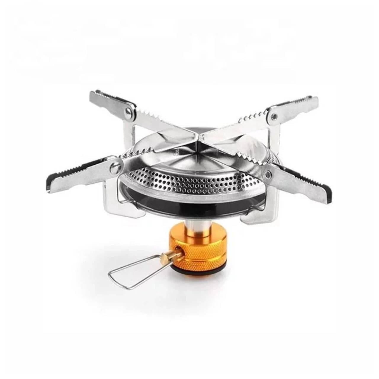 Горелка газовая туристическая Camping Stove KL-S2 AT6 2800 Вт складная с резьбовым соединением в комплекте с чехлом