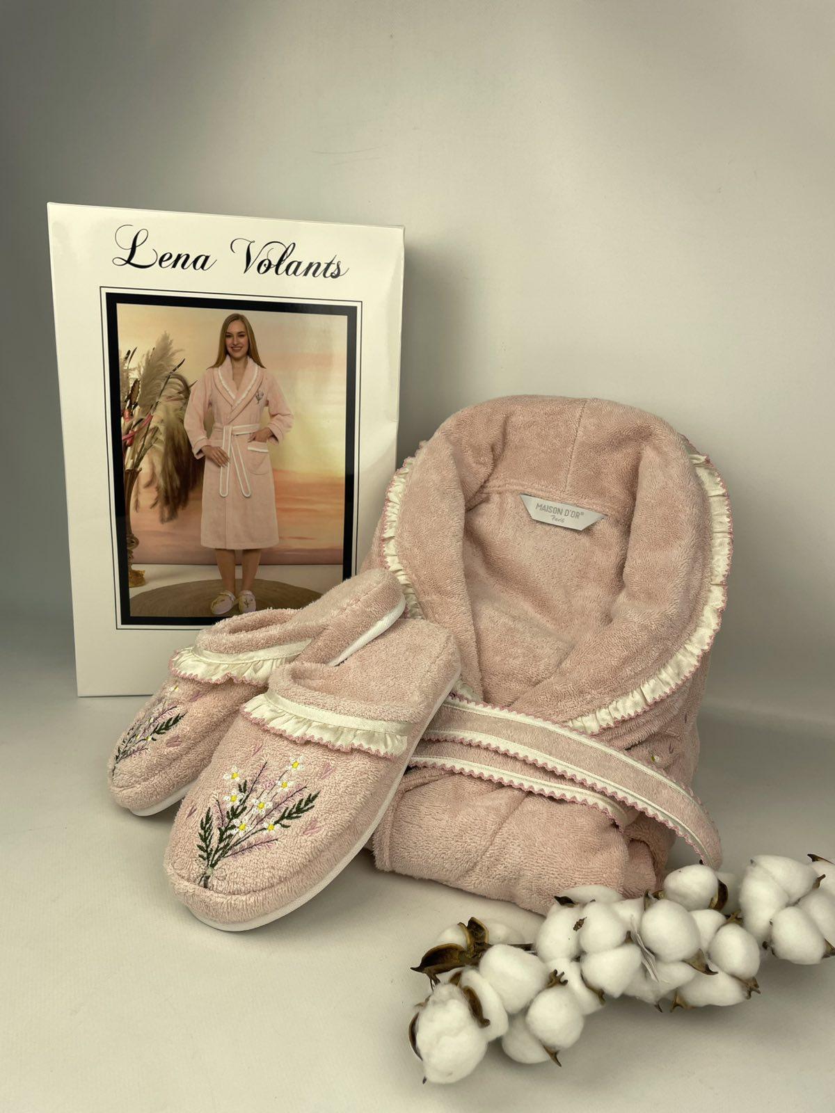 Халат жіночий Maison D'or Lena Volants L Rose (CN37297)