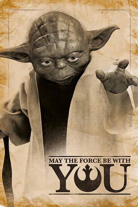 Постер плакат Зоряні Війни Йода Нехай Прибуде З Тобою Сила/Star Wars Yoda May The Force Be With You 61x91,5 см