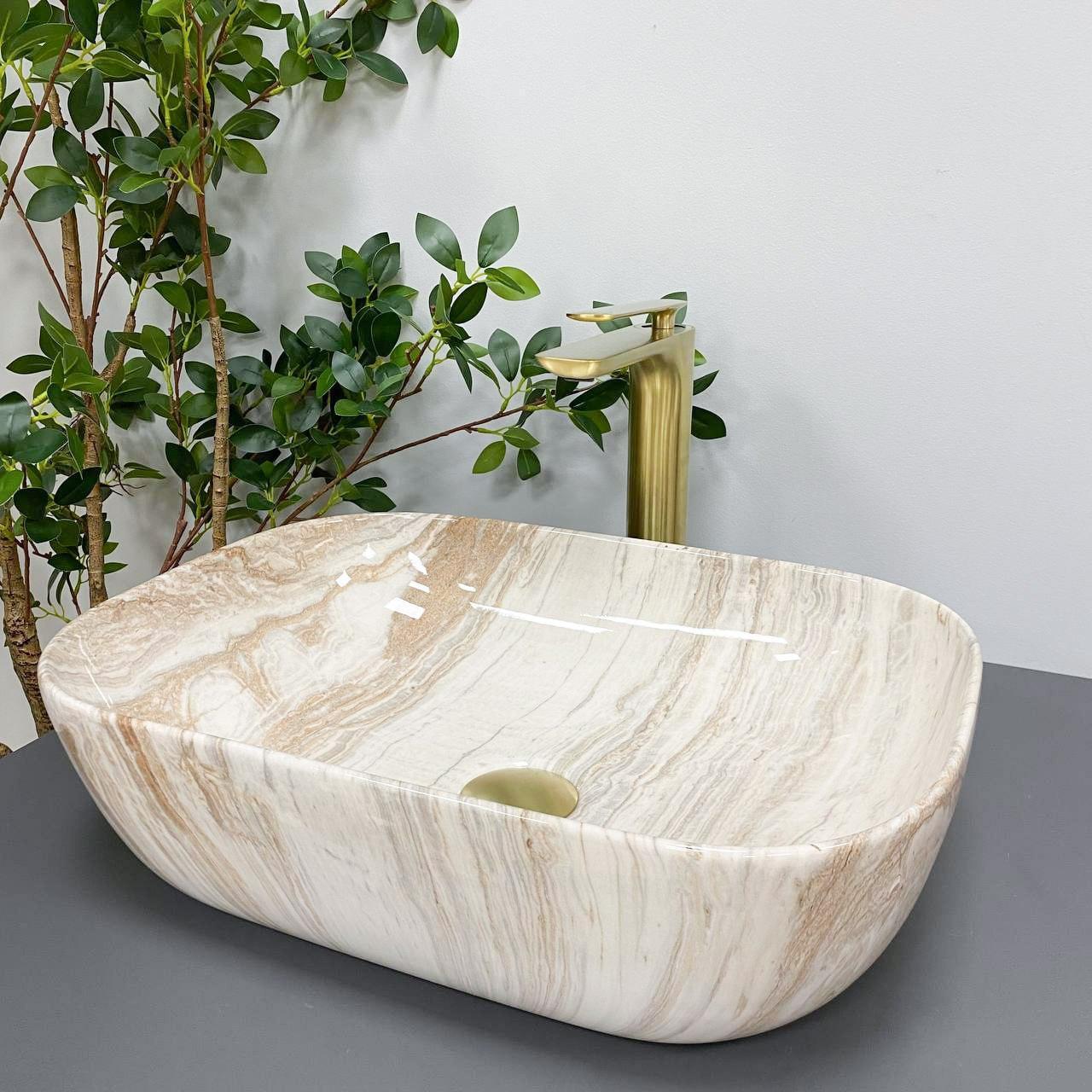Умывальник накладной VBI RAVENNA Travertine Glossy (2808389702)