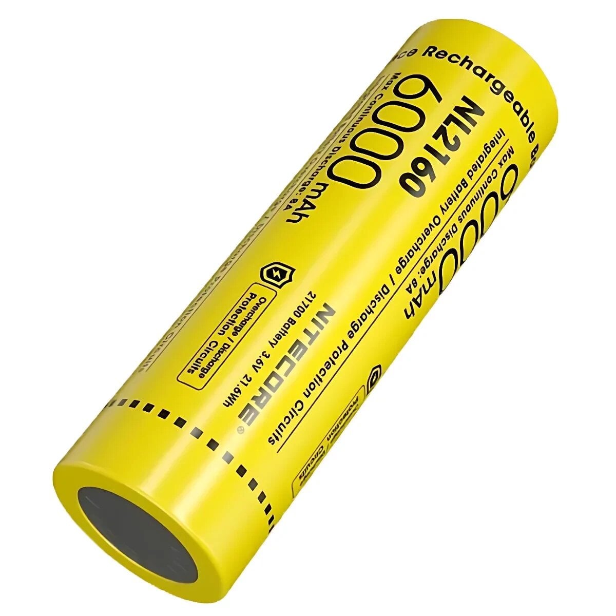 Акумулятор літієвий Li-Ion 21700 Nitecore NL2160 3,6V 6000mAh захищений (6-1522)