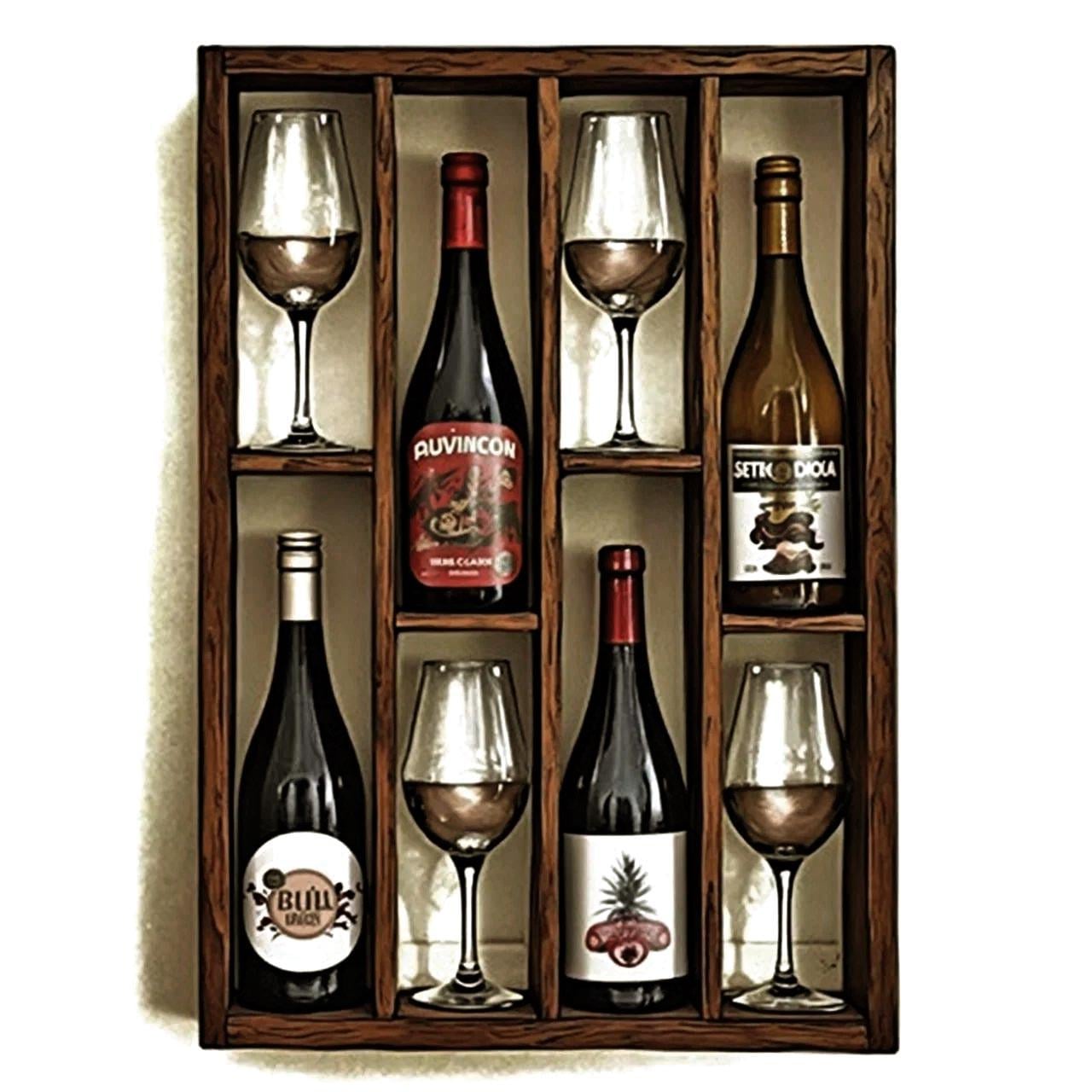 Полка для вина настенная из дерева Фукуока Терракот (ПНК-000932)