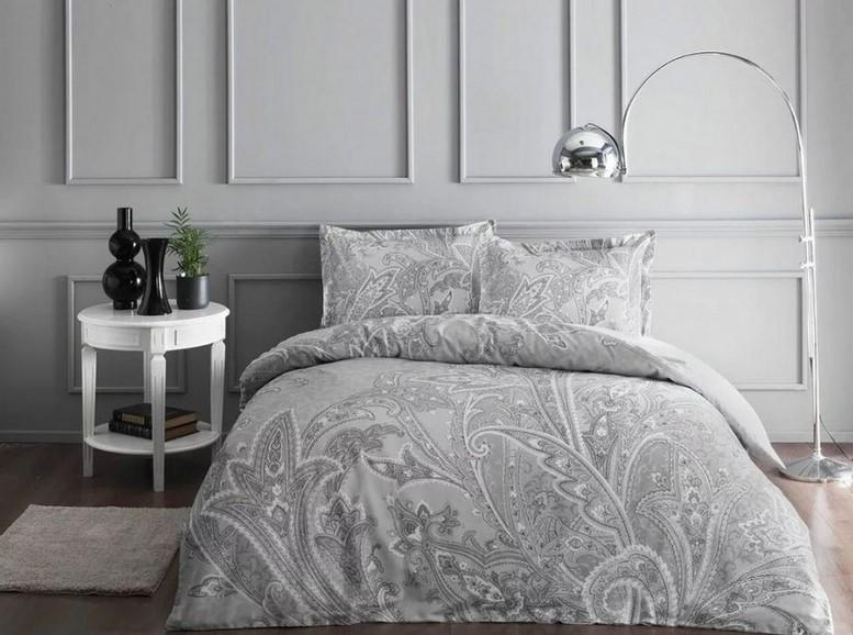 Постельное белье TАС Сатин Leonardo gri Евро Серый