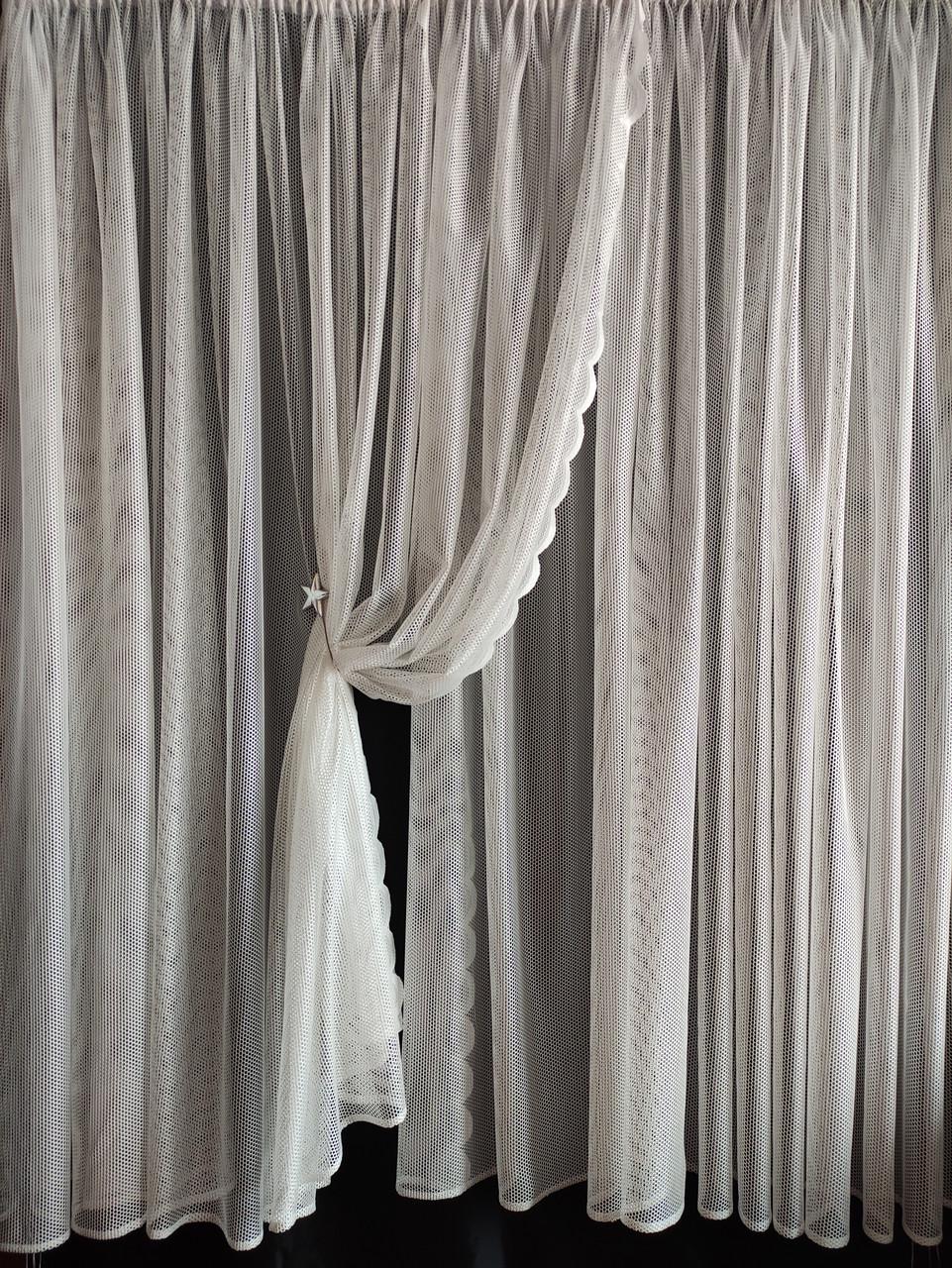 Тюль сетка Дуэт сетка Грек 570х180 см Молочный (д-10)