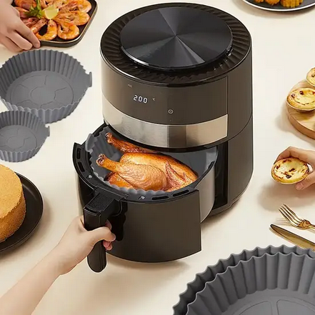 Набор силиконовых форм для аэрогрилей и аэрофритюрниц 6 шт. Серый (S-4557) - фото 7