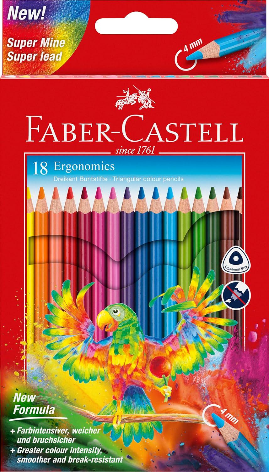 Набор цветных карандашей Faber-Castell трехгранный 18 цветов (116514)