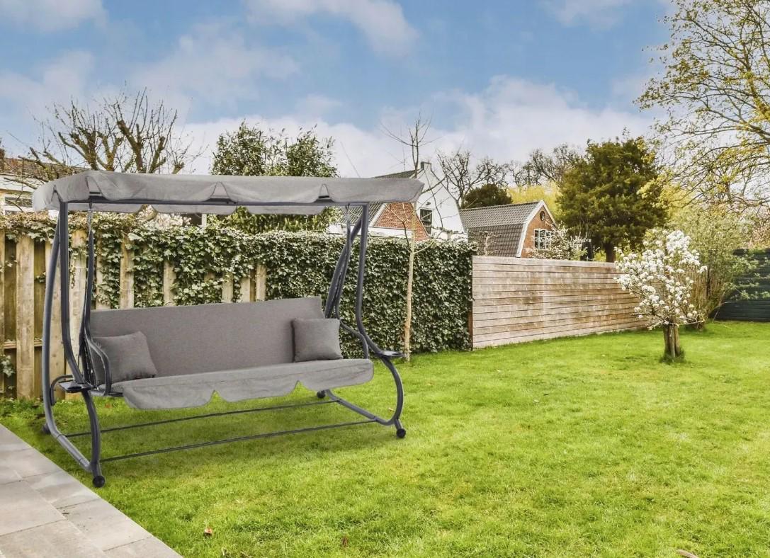 Качели садовые Garden Line уличные раскладные с крышей 210x120x170 см Серый - фото 6 Качели садовые Garden Line уличные раскладные с крышей 210x120x170 см Серый - фото 6