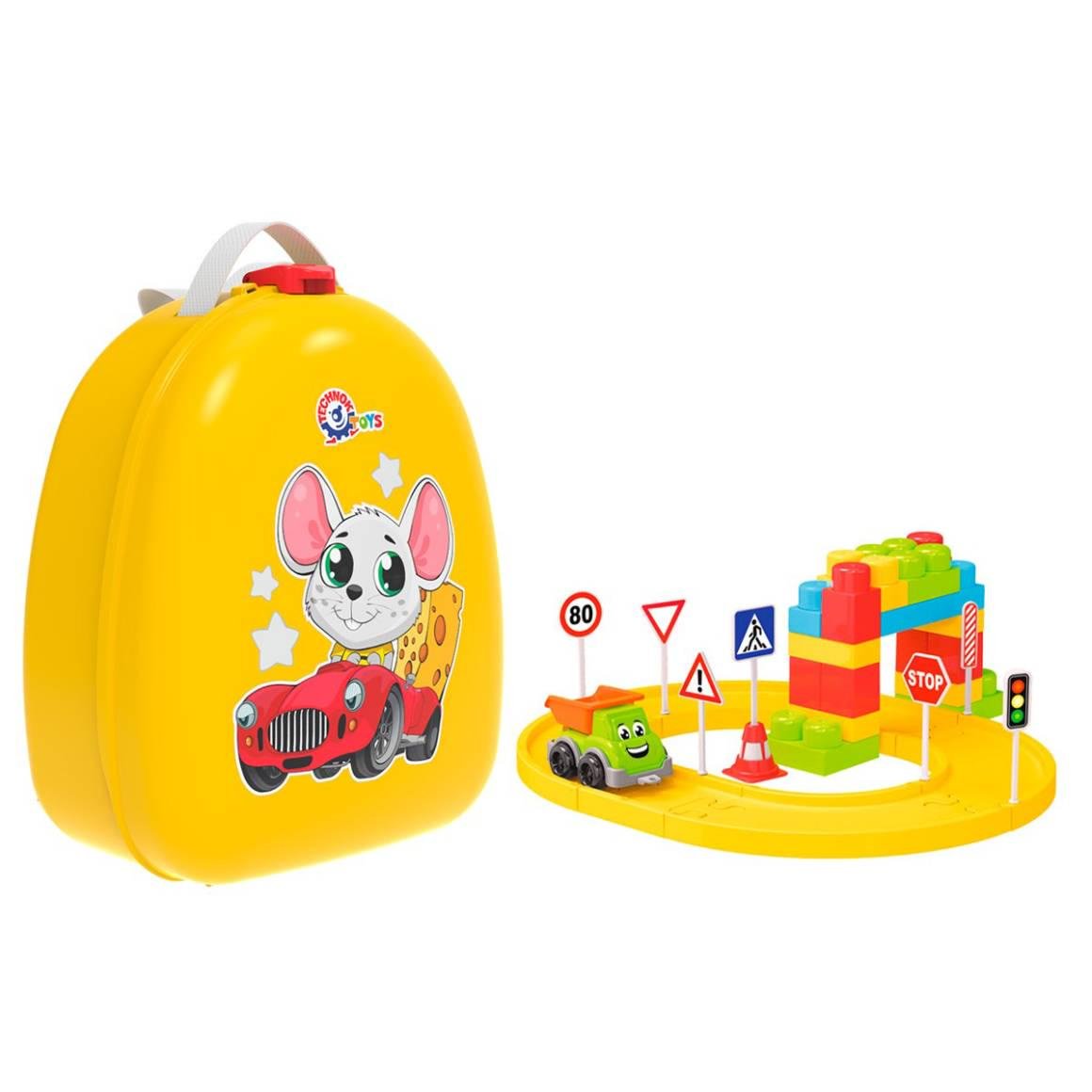 Конструктор детский в рюкзаке ТехноК с дорожными знаками (8652TXK)