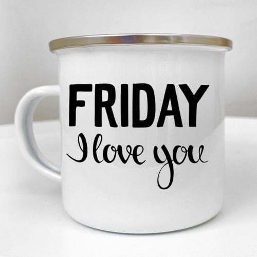 Кружка металлическая Camper "Friday I love you" 250 мл (KRM_23S035)