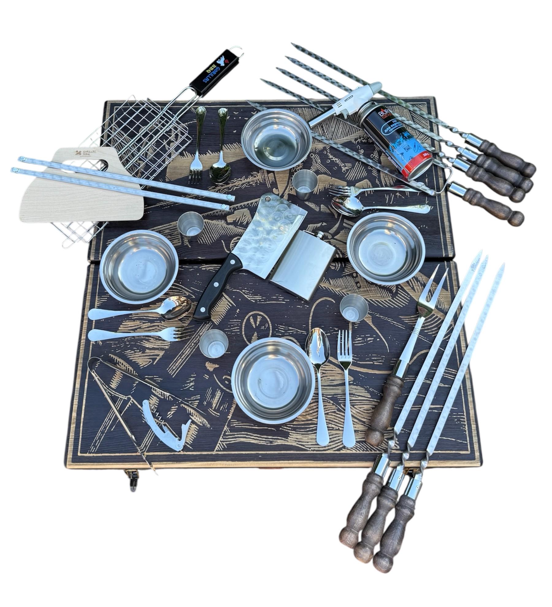 Подарочный набор Gorillas BBQ BS103 для шашлыка в кейсе с гравировкой