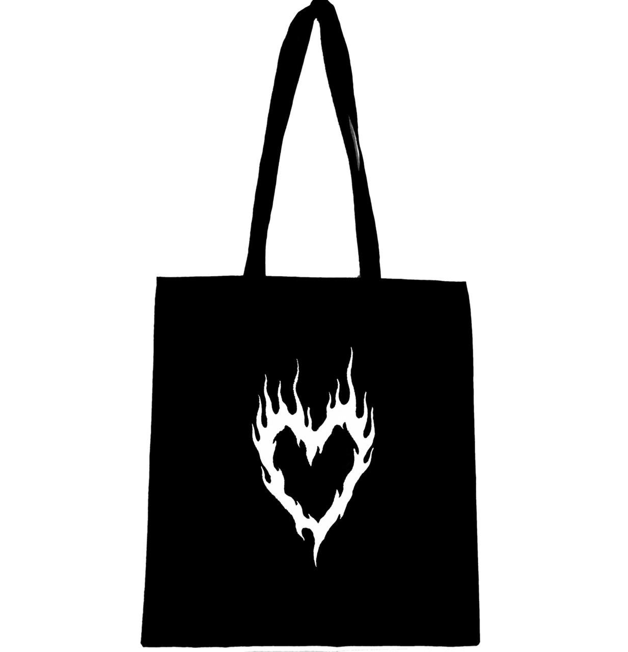 Еко-сумка з принтом Сердечко у вогні (571)