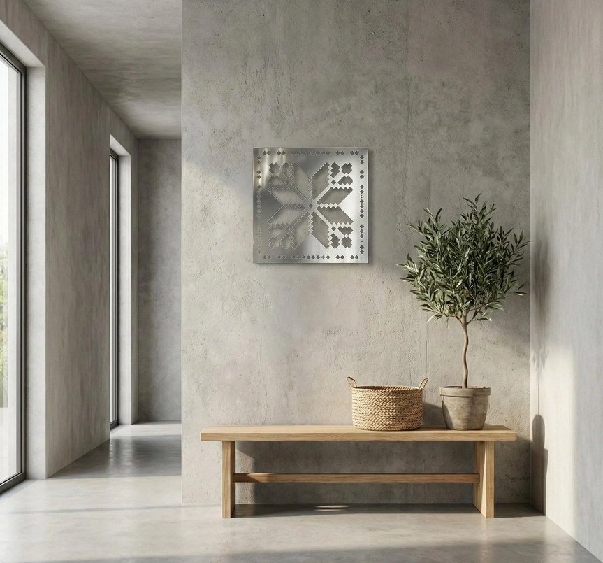 Набор зеркальных вышиванок DFA для декора стен и мебели 2 шт. Серебристый (YA00104-1-S)