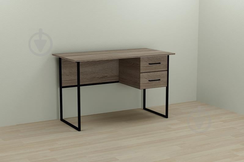 Компьютерный стол Ferrum-decor Дакота 75x140x60 черный ДСП Дуб Сонома Труфель 16мм