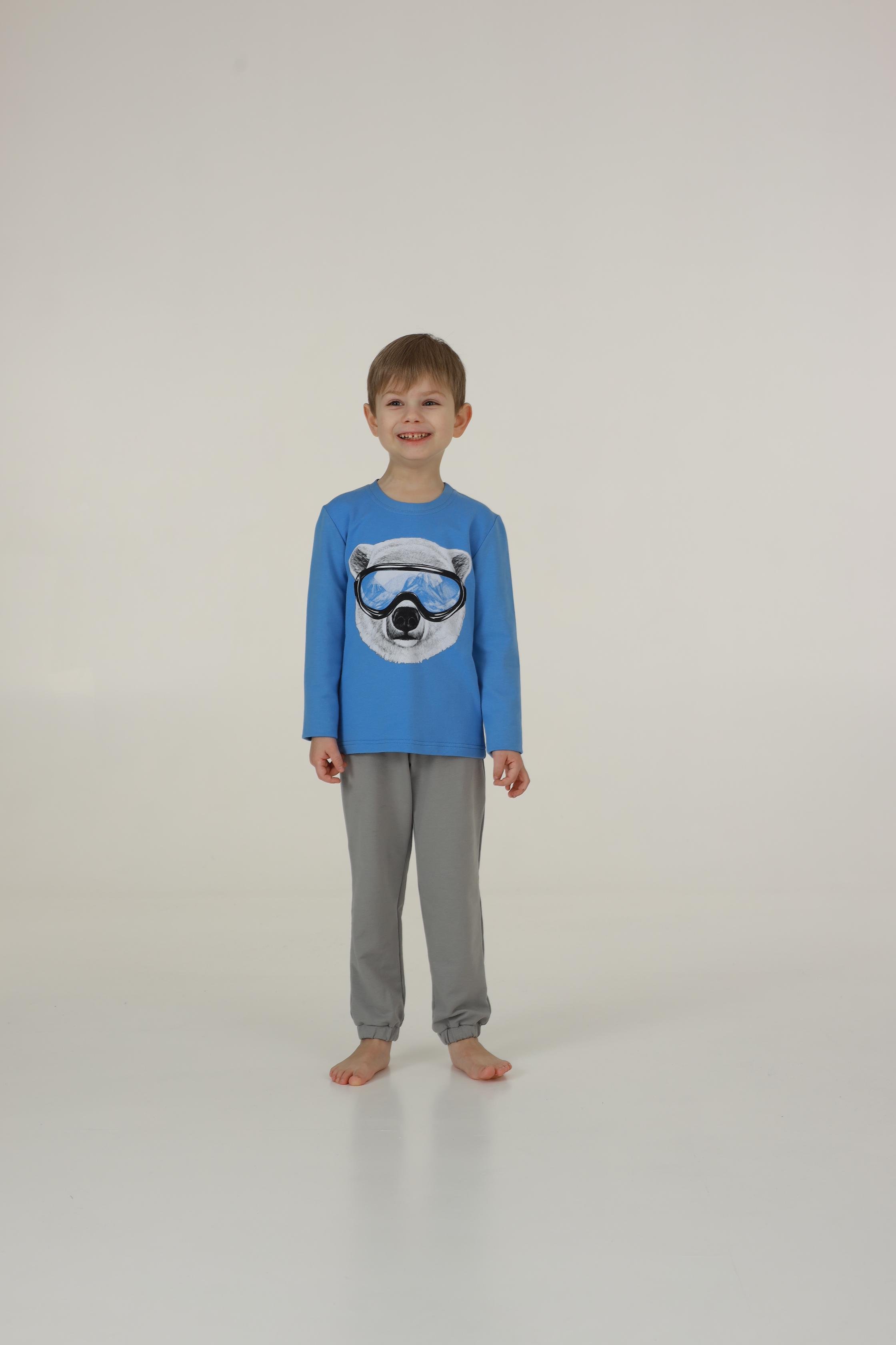 Пижама детская для мальчика новогодняя теплая Ellen surprise BPF 0381/02/01 158 см Синий