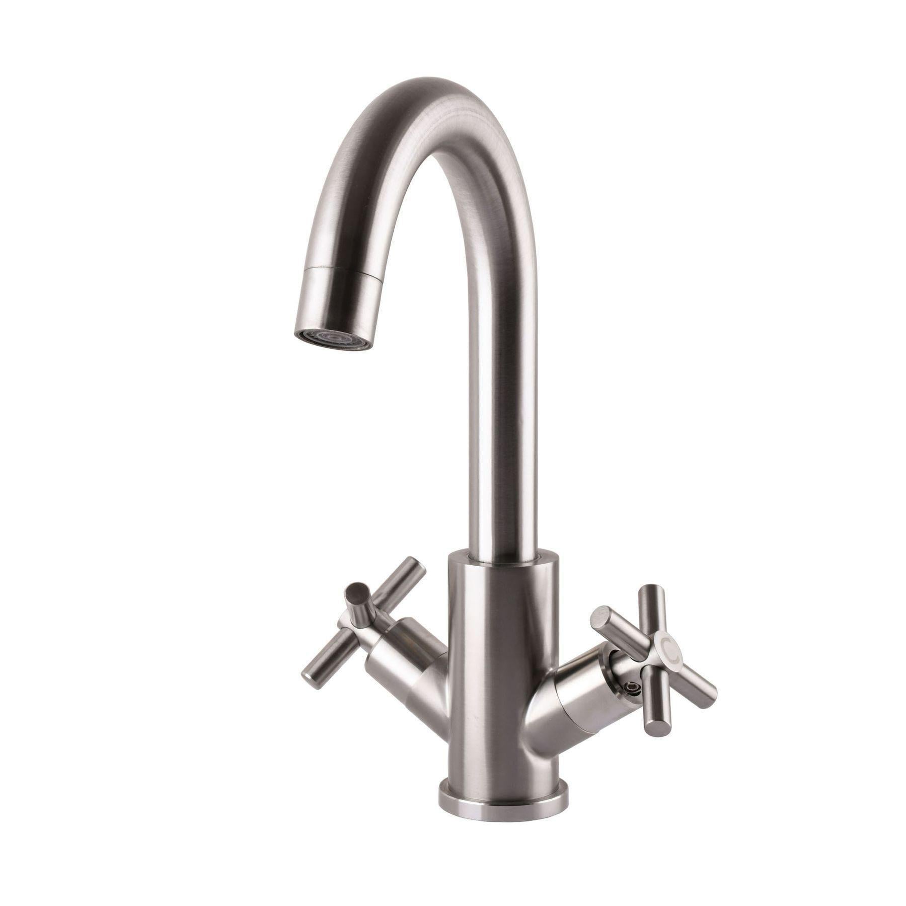 Смеситель для умывальника из нержавеющей стали GLux DUKAT SD4-101RS Сатин (22963)