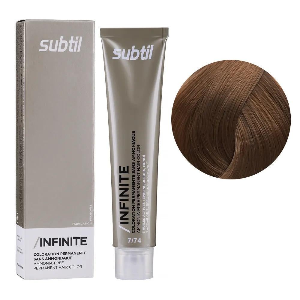 Крем-краска безаммиачная для волос Subtil Infinite Permanent Hair Color 7.74 Блондин коричнево-медный 60 мл