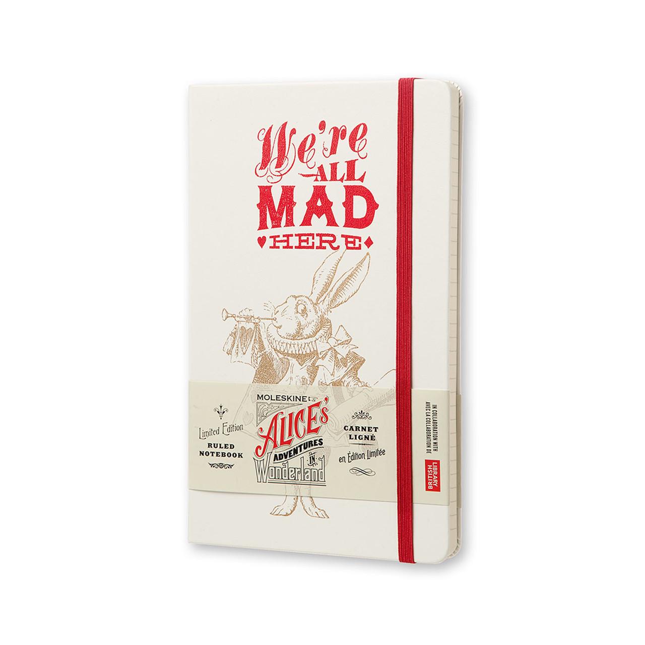 Блокнот Moleskine Limited Alice средний 240 страниц в линейку 13х21 см Белый