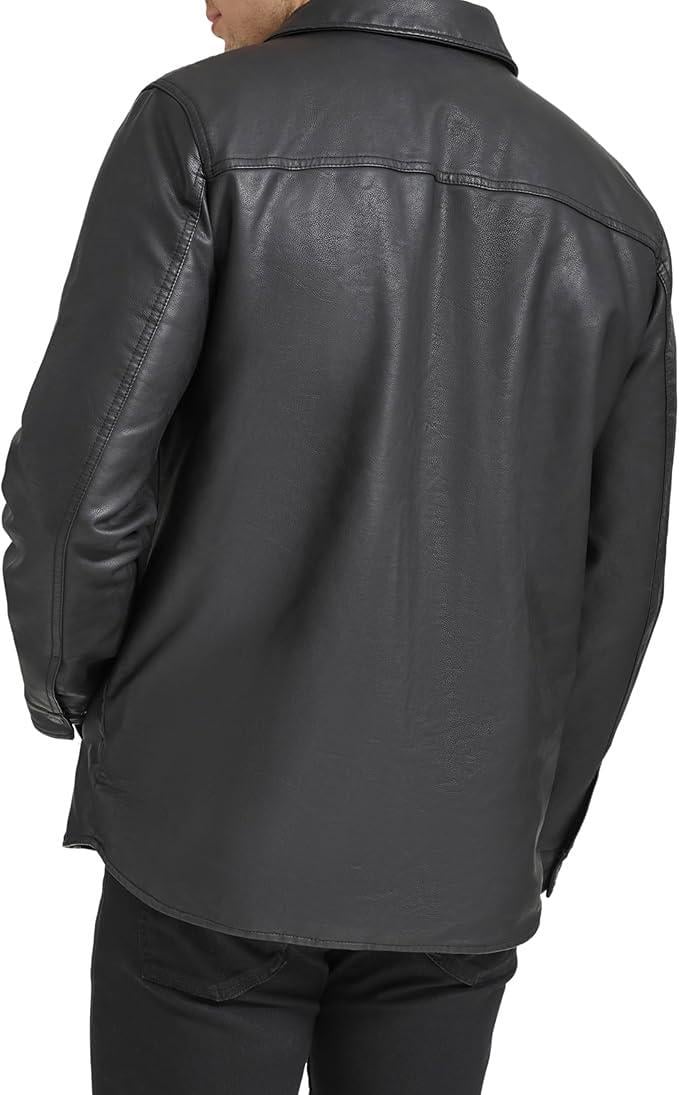 Куртка чоловіча демісезонна Levi's Buffed Cow Faux Leather 232672216 зі штучної шкіри M Чорний (2838845469) - фото 4 Куртка чоловіча демісезонна Levi's Buffed Cow Faux Leather 232672216 зі штучної шкіри M Чорний (2838845469) - фото 4