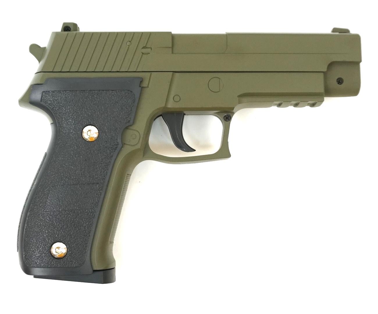 Пистолет металлический SIG Sauer P226 стреляет пластиковыми пульками 6 мм Зеленый (25881308)
