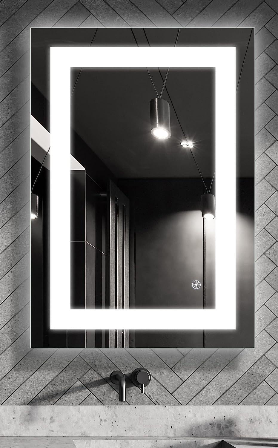 Зеркало Dim Dzerkal PESAO с LED-подсветкой и сенсорным управлением 50х70 см (10067)