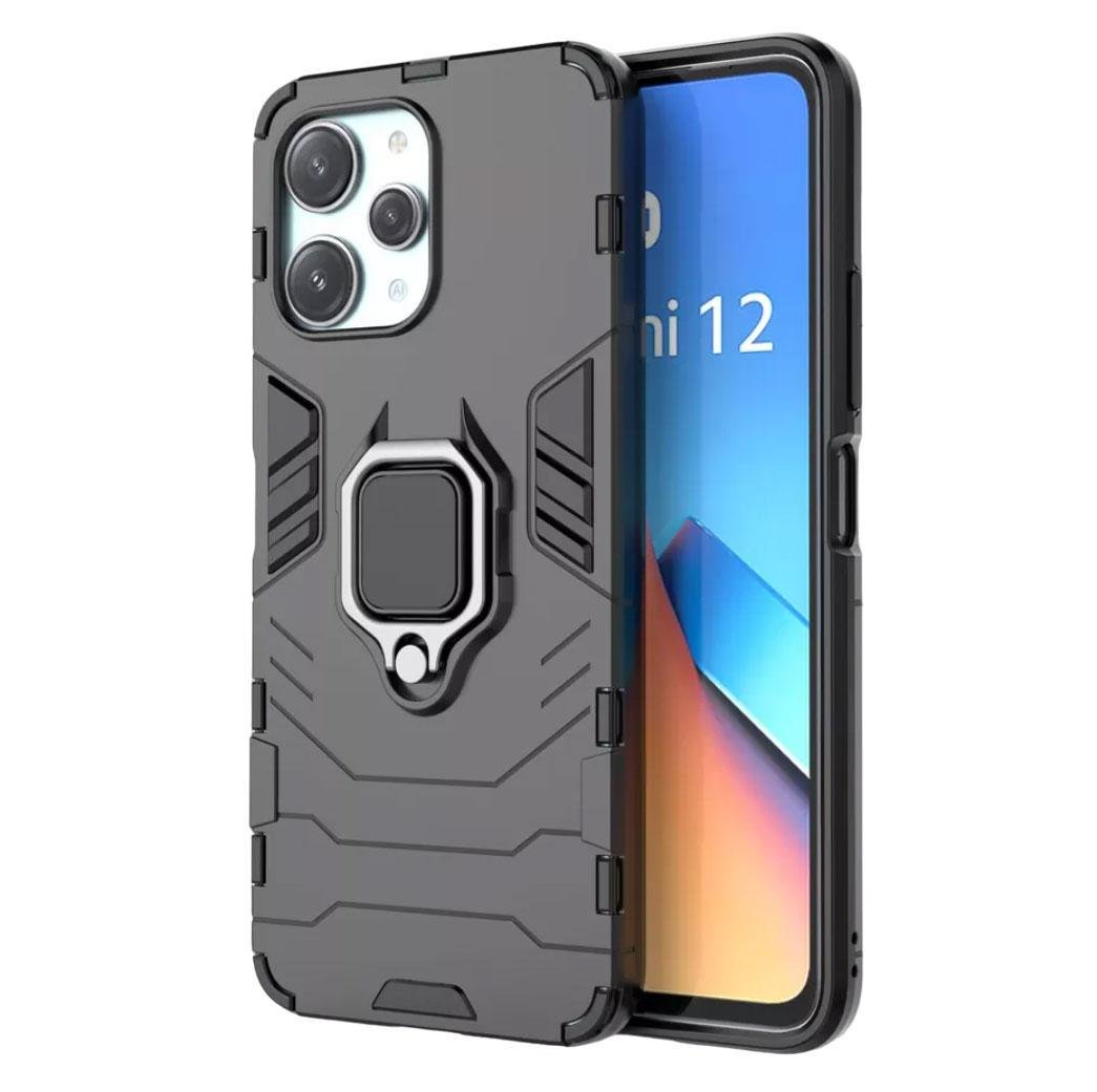 Чехол бампер Primolux Ring Armor для Xiaomi Redmi 12 / Redmi Note 12R / Poco M6 Pro 5G - Black