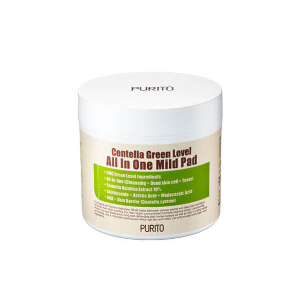 Пады Purito Centella Green Level All In One Mild Pad лечат воспаление 70 шт.
