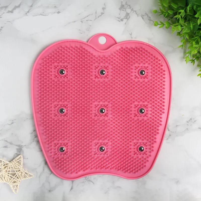 Килимок-скраббер для масажу ніг протиковзкий OSPORT силіконовий Рожевий (MS 4203) - фото 1