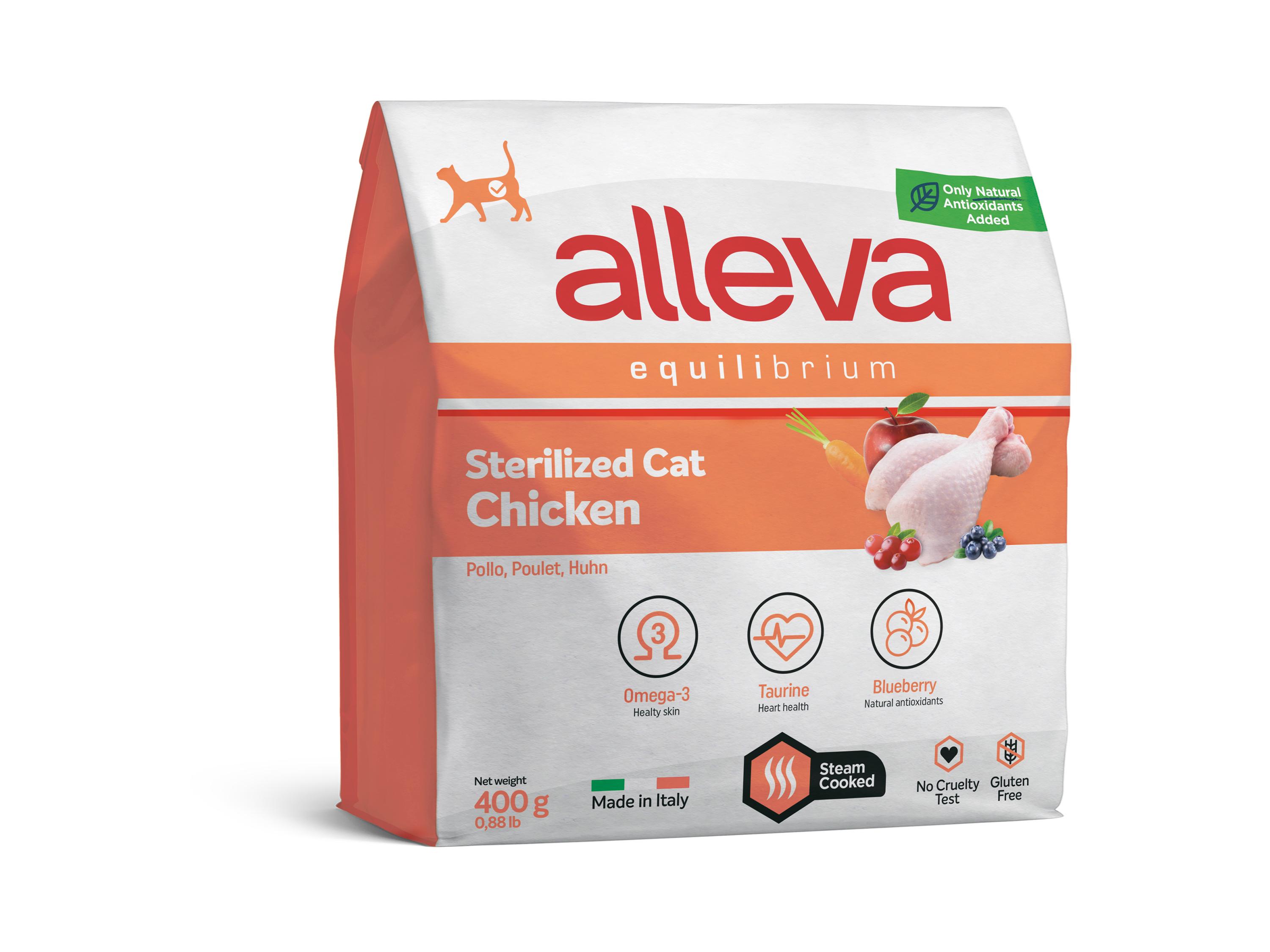 Корм сухой для взрослых стерилизованных кошек Alleva Equilibrium Chicken Sterilized Cat с курицей 0,4 кг (P61061) - фото 1