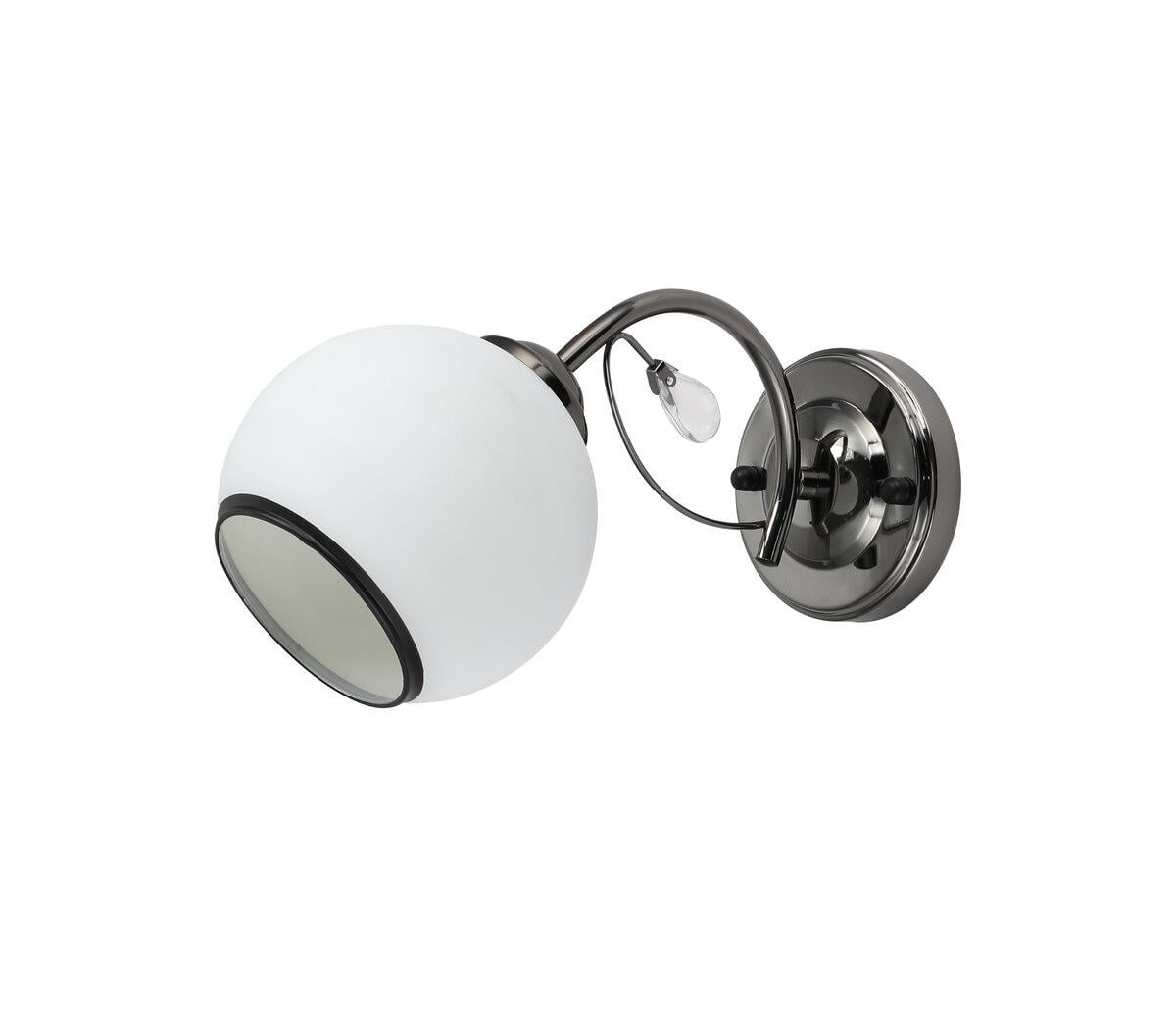 Светильник настенный шар Light House SRS-20682/1W перламутрово-черный плафон с каймой Белый